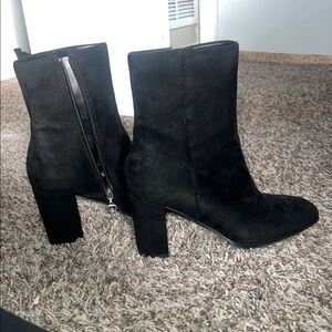 Elegant Black Suede Ankle Boots